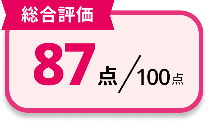 [総合評価]87点/100点